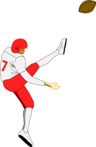 American football player kicking a ball Sport