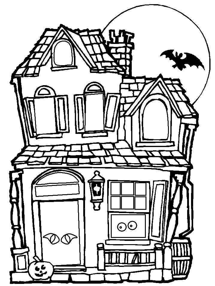 Halloween - Haunted House | Coloring Pages | Clipart library