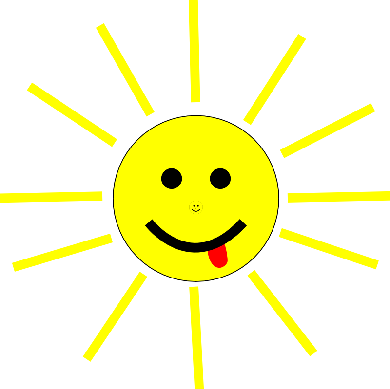 Clipart - Funny Sun Face Cartoon