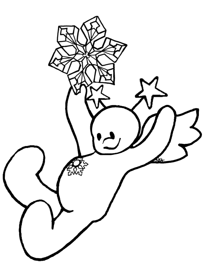Snow Angel 10 Black and White Christmas coloring and craft pages. www.