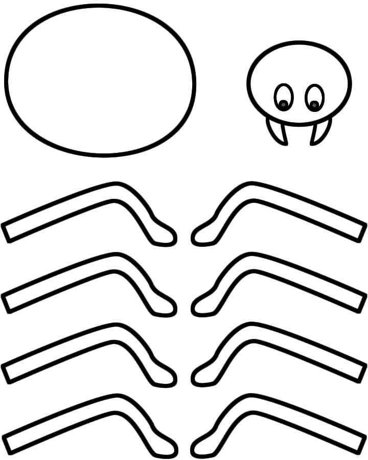 Spider - Paper craft (Black and White Template)