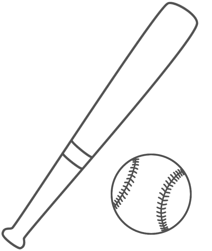 bat ball clipart black and white