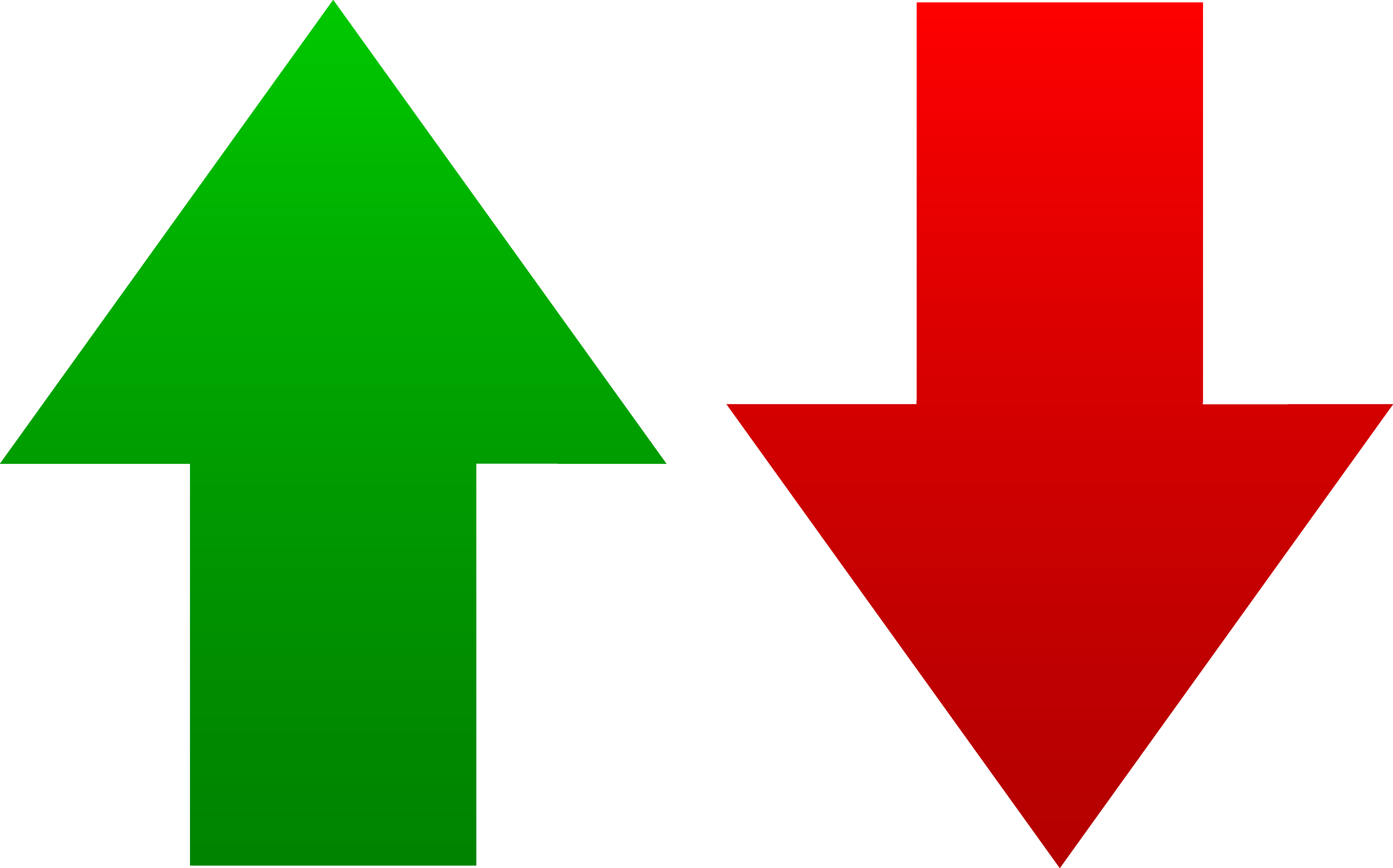 Green and Red Arrow Symbols - Free Clip Art