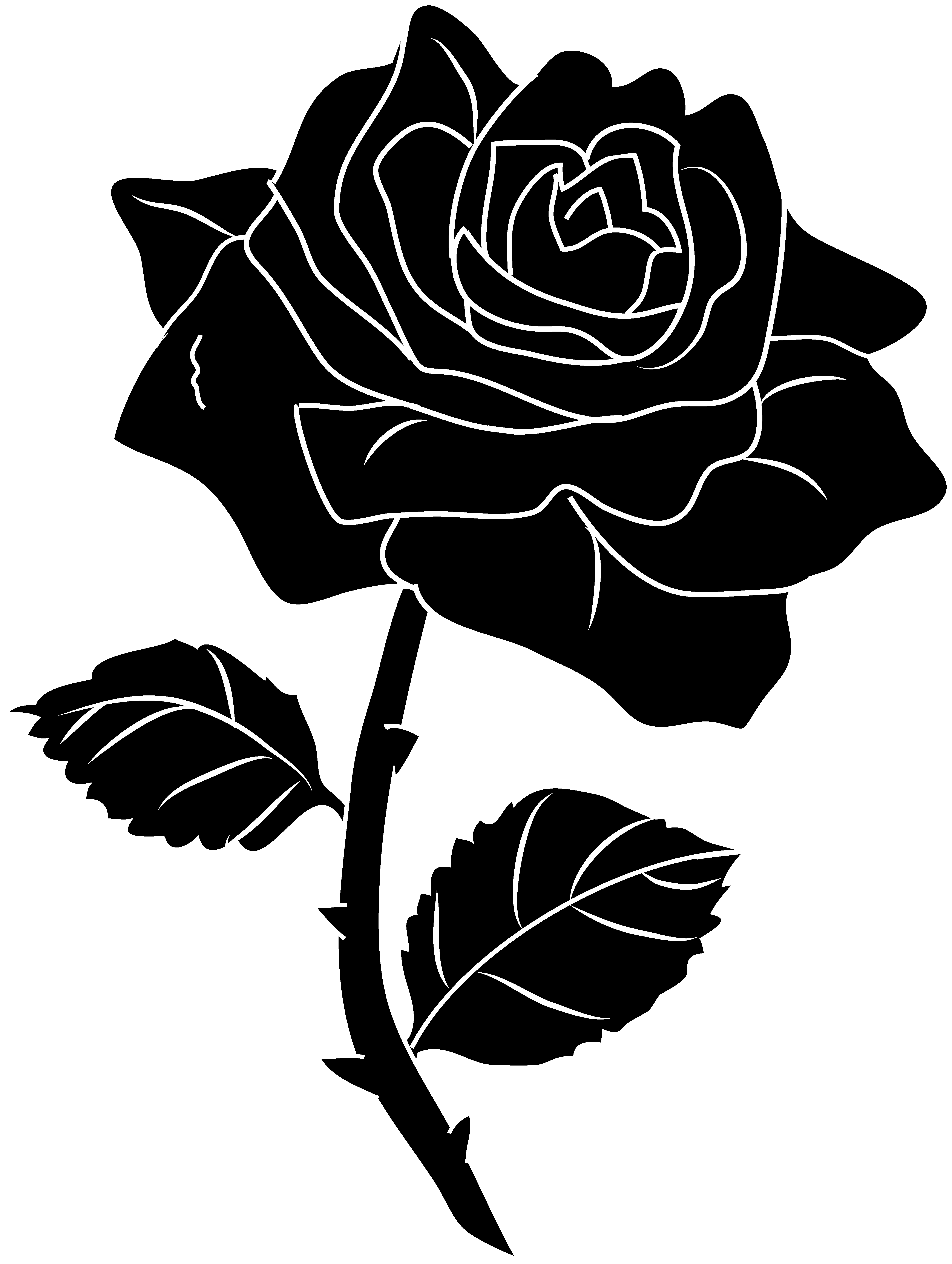 Black Rose Silhouette Clip Art - Free Clip Art