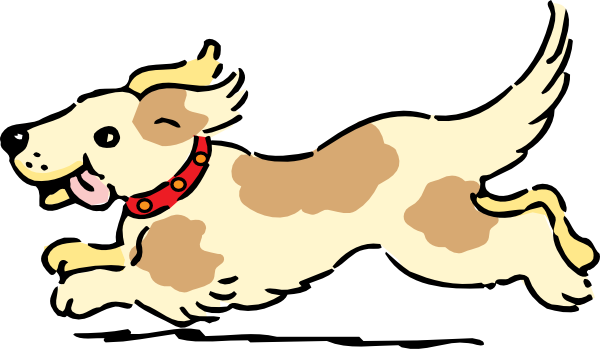 Happy Running Dog clip art - vector clip art online, royalty free 