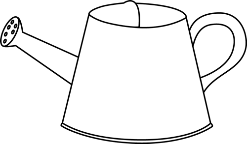 Black and White Watering Can Clip Art - Black and White Watering 