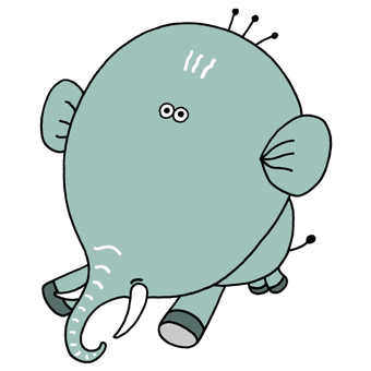 Elephant cartoon character - Elephant with big face | Flickr 