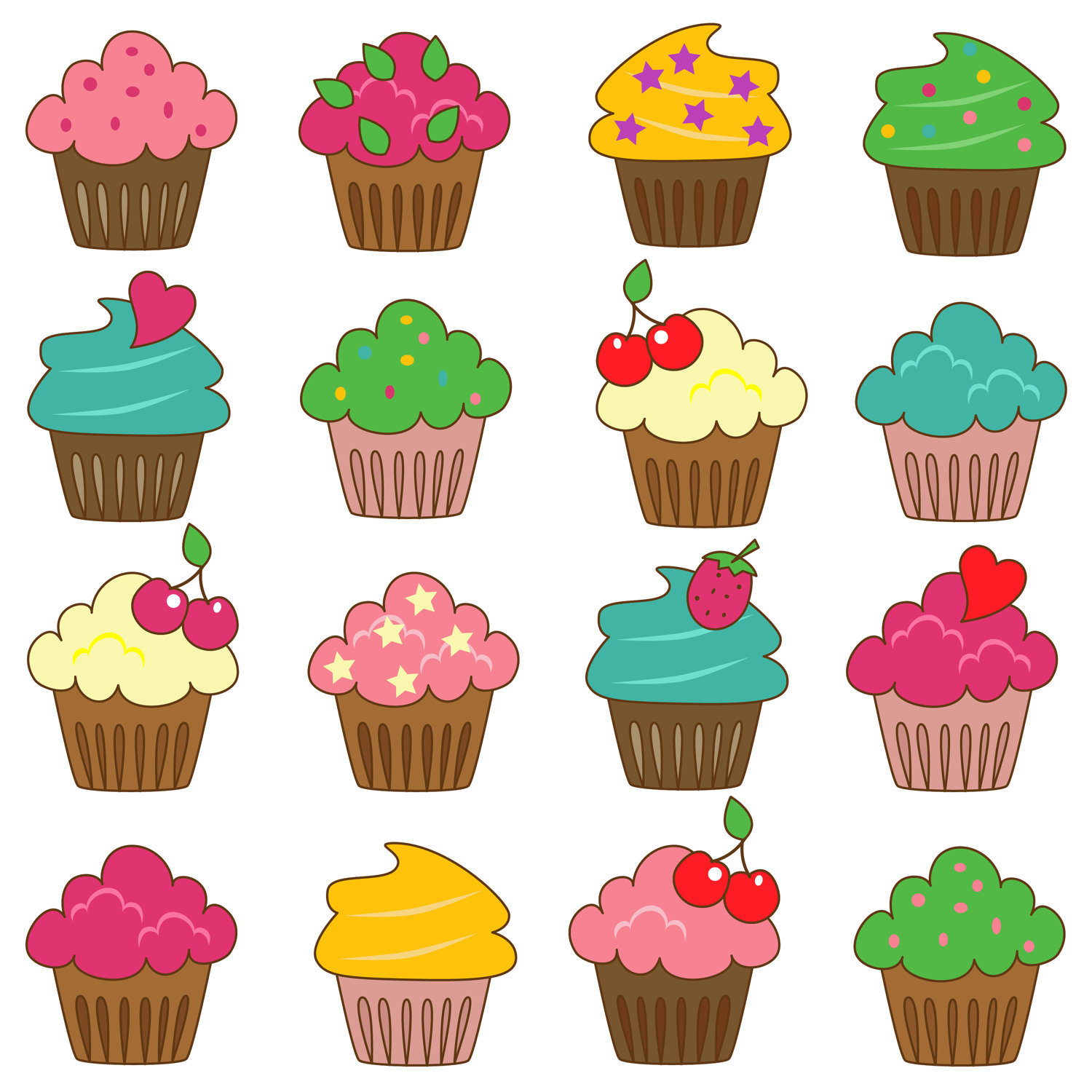 Orange Birthday Cupcake Clip Art | Clipart library - Free Clipart Images