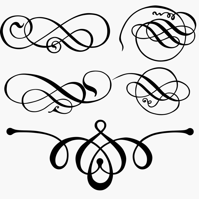 Decorative Flourishes 3 | Fonts  printables | Clipart library