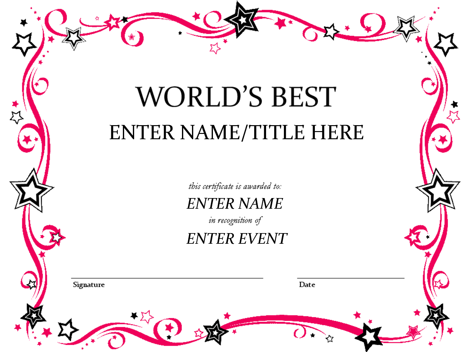 star border black and white - Clip Art Library In Free Funny Certificate Templates For Word