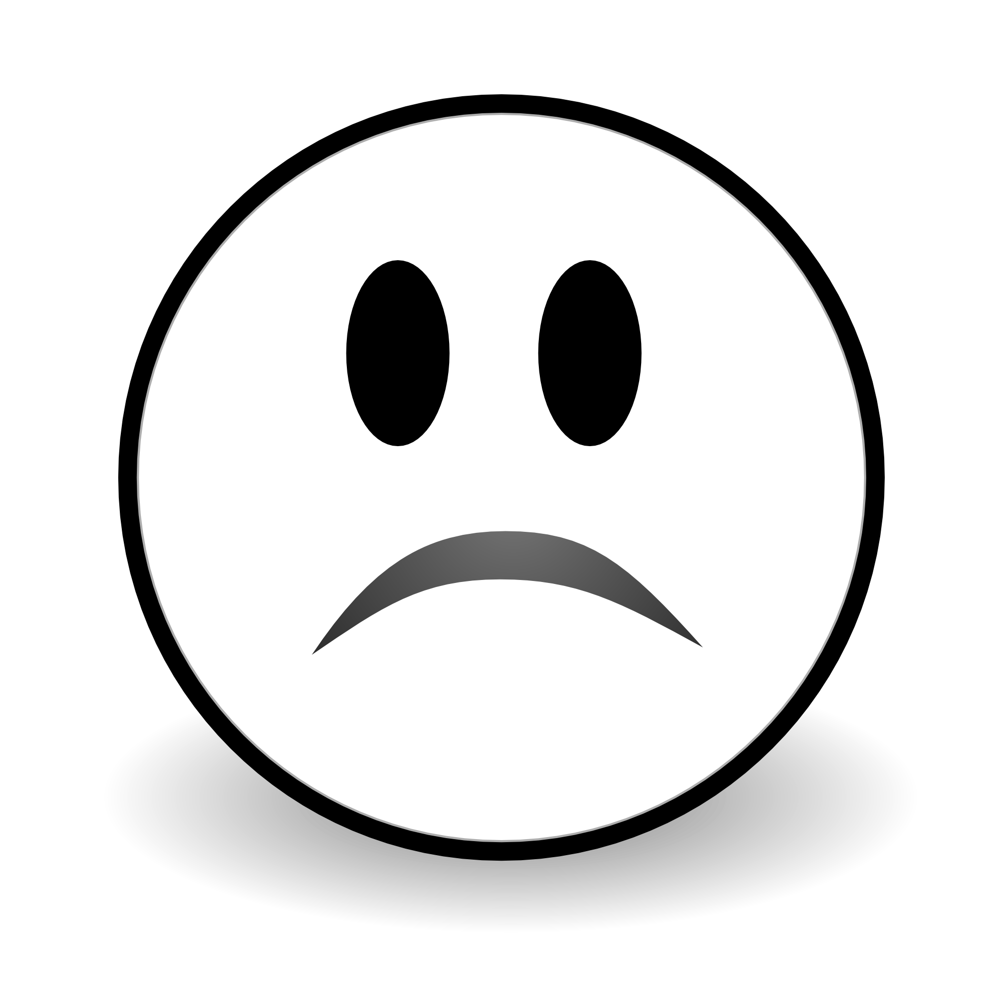 Free Bladk And White Sad Smiley Face Symbol, Download Free Bladk And