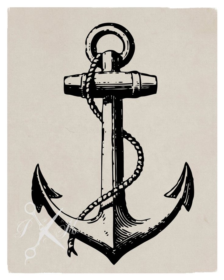 No.65 Digital Download Vector Graphic of a Vintage Anchor 