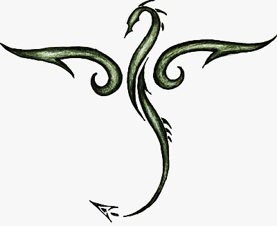 Tribal Dragon Drawing - Clipart library