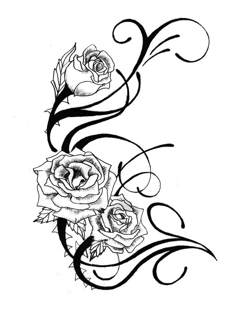 rose designs black and white