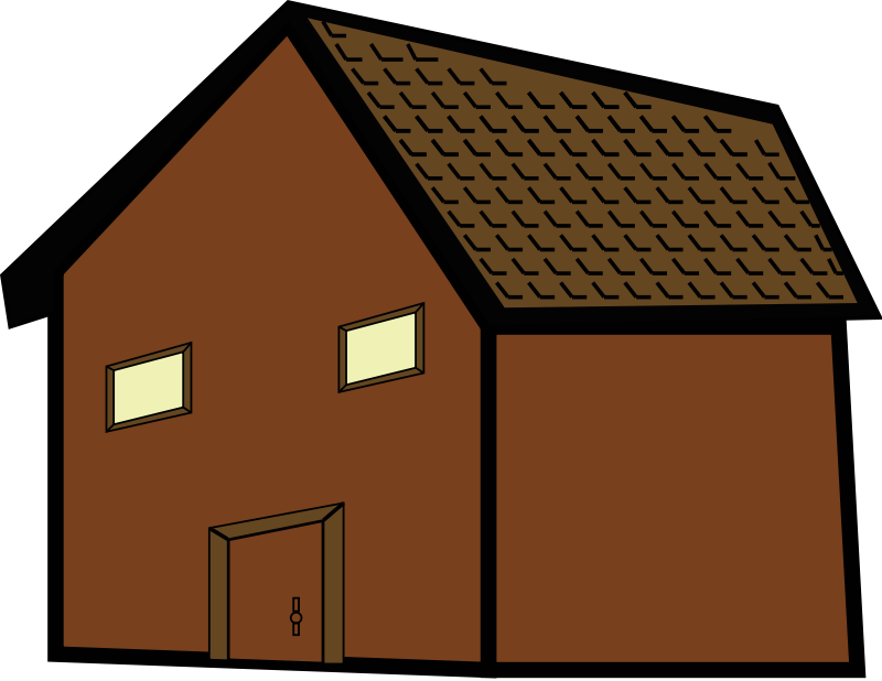 Free Simple Brown House Clip Art