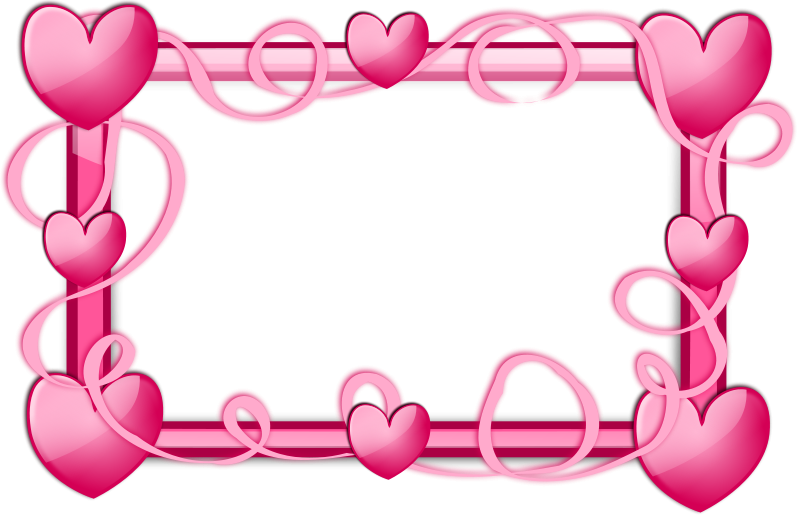 Pink Hearts Border | Free Stock Photo | A blank frame border with 