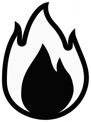 Fire flame clip art black and white Free vector for free download 