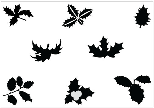 Holly leaf Silhouette clip art packSilhouette Clip Art