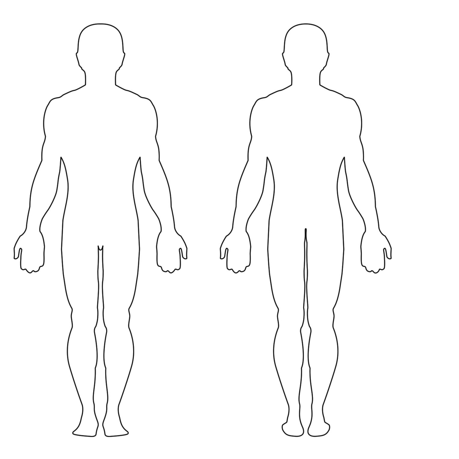 body silhouette free png - Clip Art Library With Regard To Blank Body Map Template