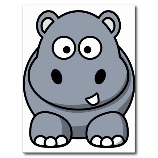 Cartoon Hippos Postcards  Postcard Template Designs