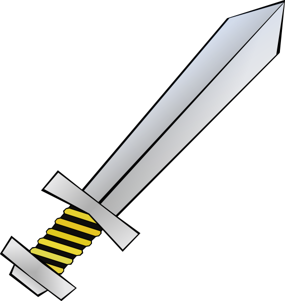 Gold And Black Sword clip art - vector clip art online, royalty 