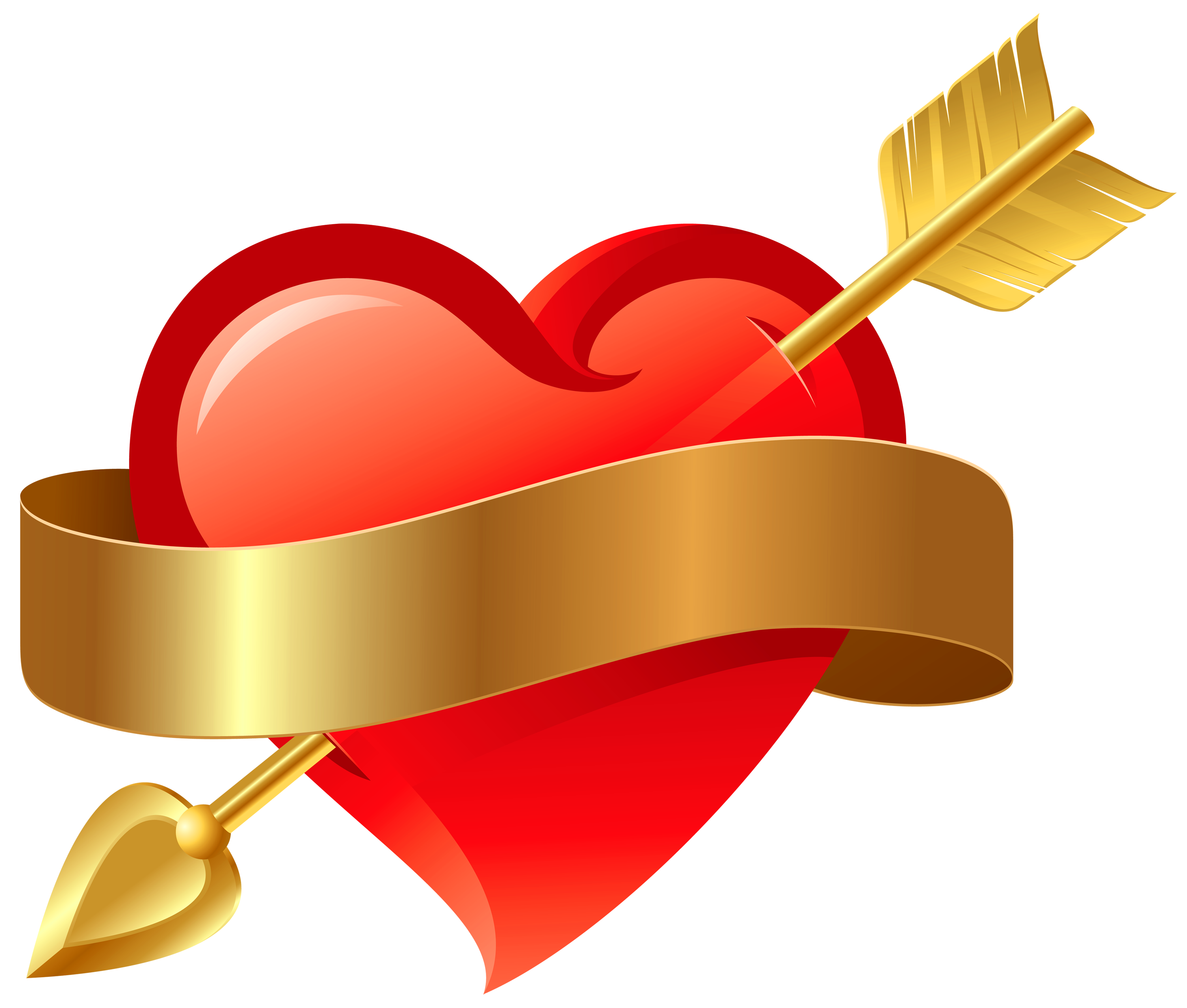 Red Heart with Arrow PNG Clipart