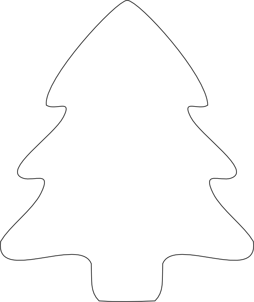 Christmas Tree Outline clip art - vector clip art online, royalty 