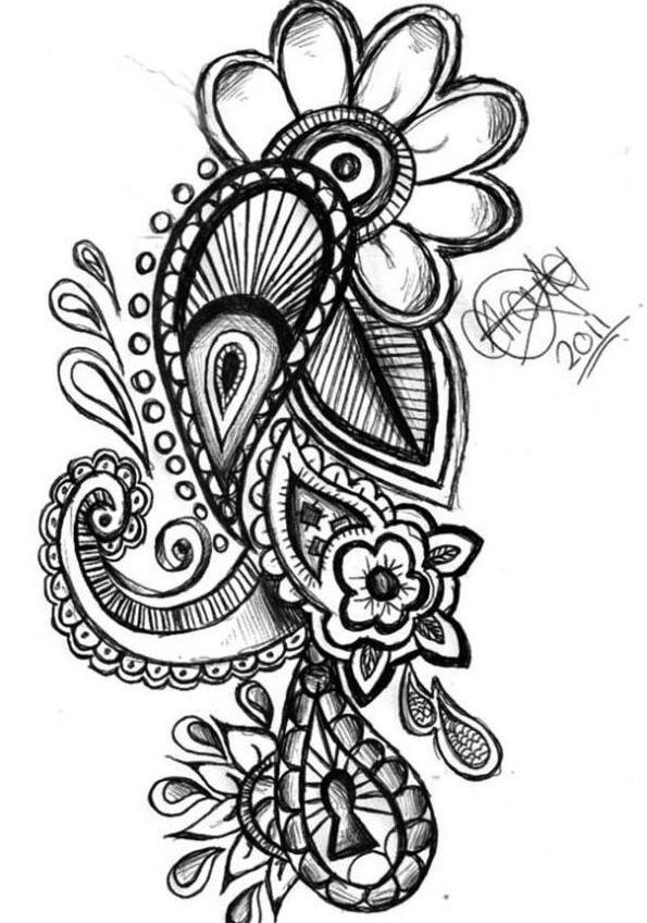 Paisley Skull Tattoo Vector Illustration | StockPodium - Image 