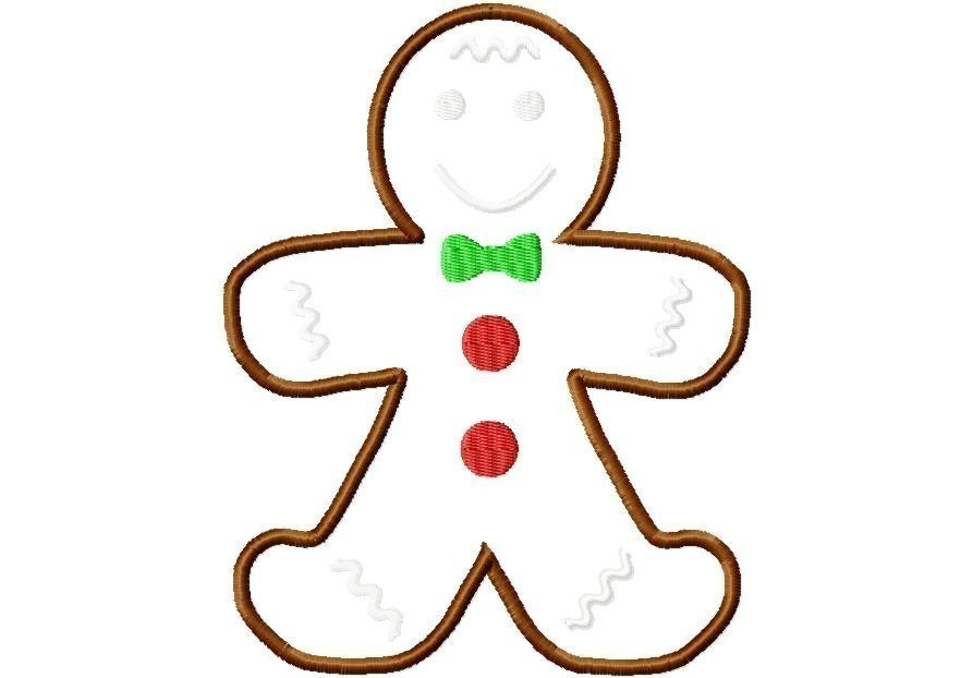 Gingerbread Man Applique Design Machine by trendystitchdesigns