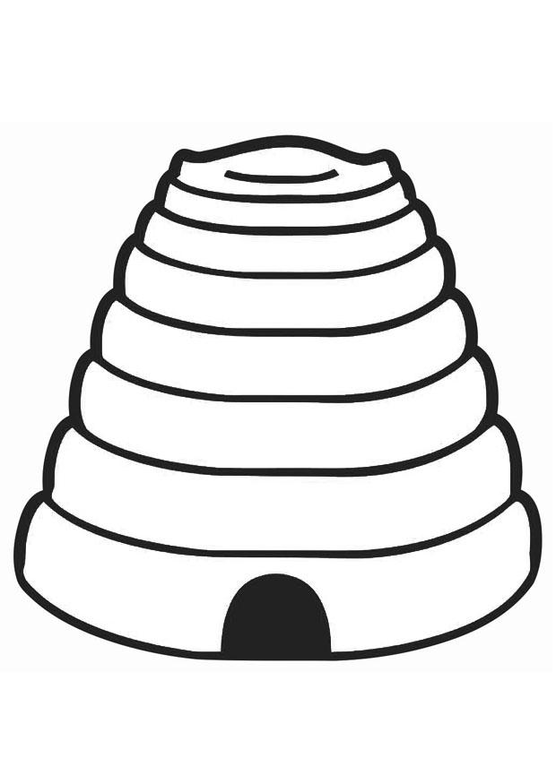 Coloring page beehive - img 19392.