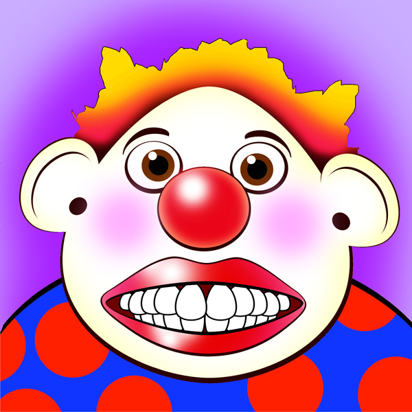 Funny Clown Face - Free Clip Art