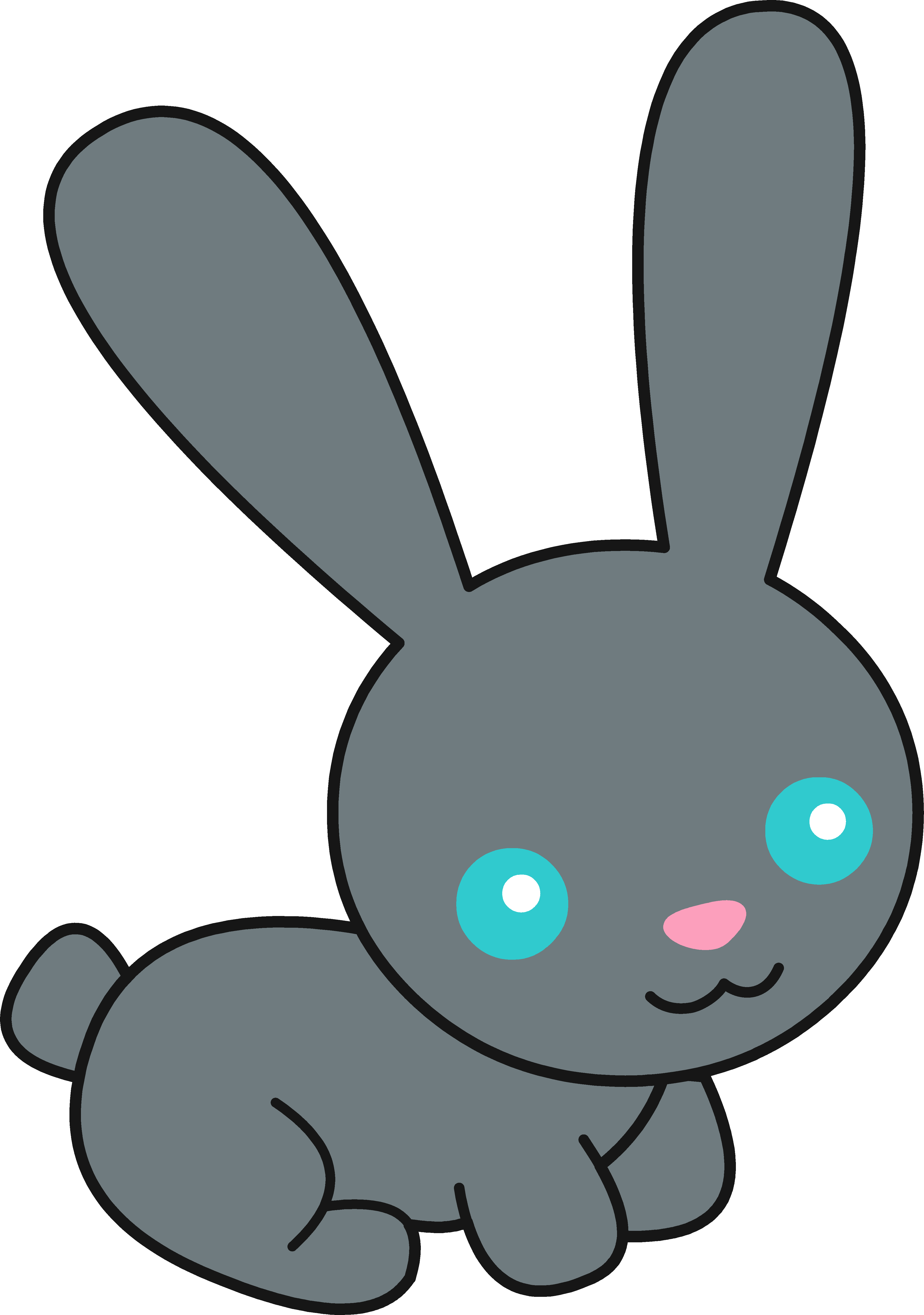 Cute Black Bunny Rabbit - Free Clip Art
