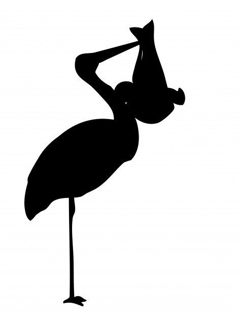 Stork With Baby Silhouette Free Stock Photo - Public Domain Pictures