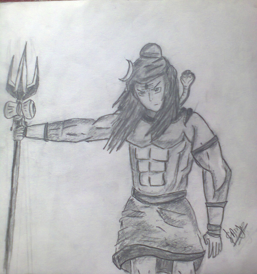 lord shiva angry sketch