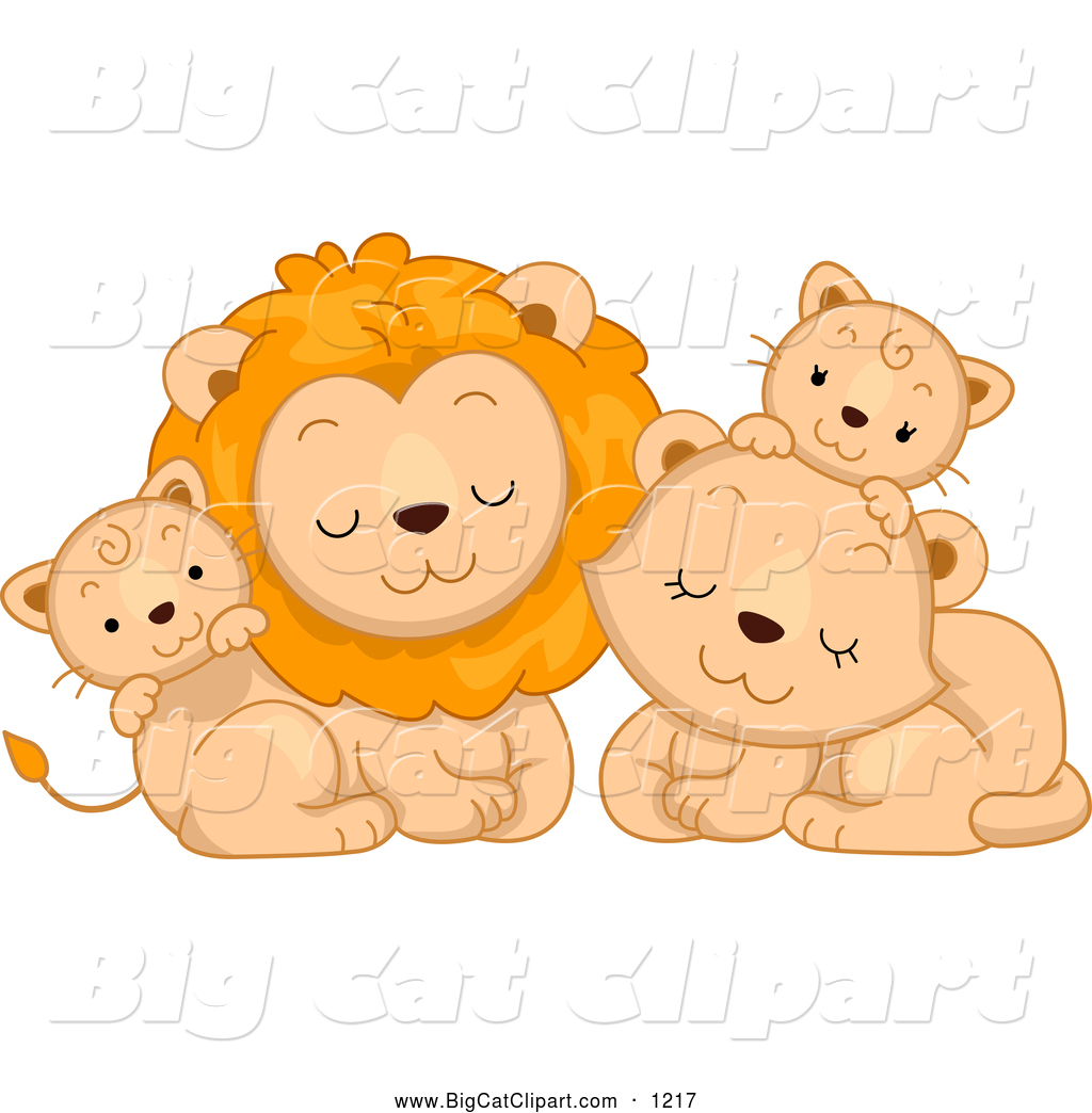 cute lion family cartoon - Clip Art Library
