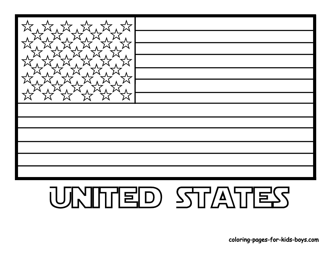 United States Flag Coloring Page - Drawing Kids