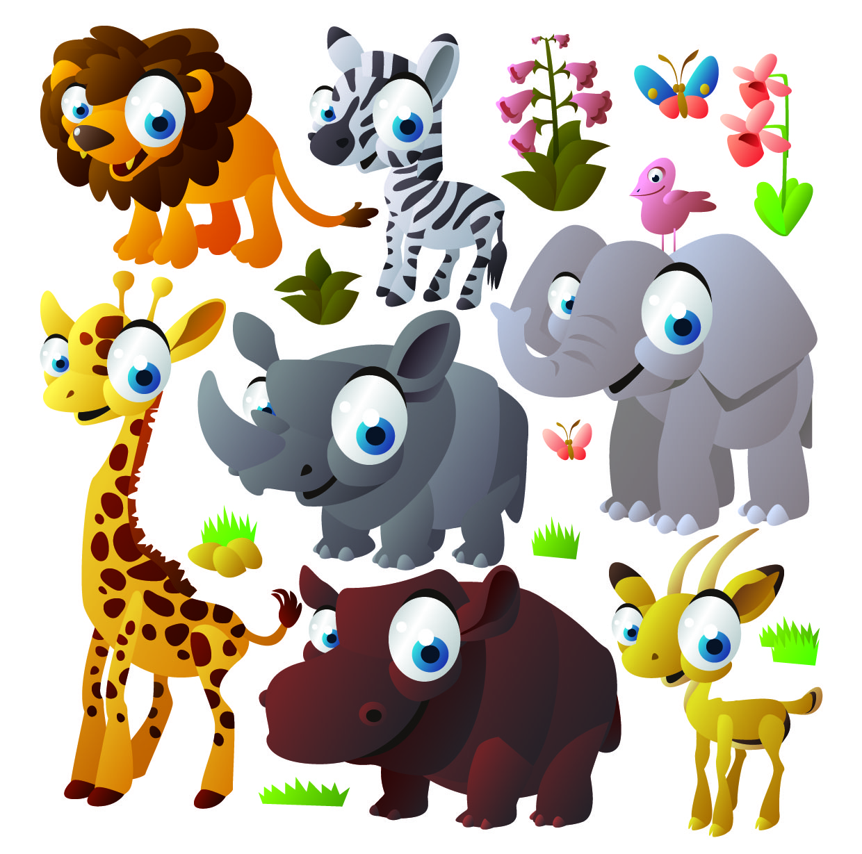 cartoon animals vector - Clip Art Library
