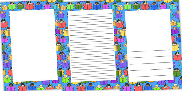 Books Page Borders - writing, literacy, border, book, frames - Clip Art