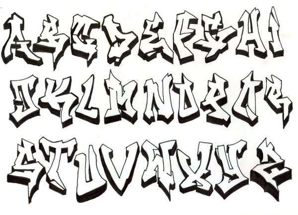 Oldschool Graffiti Alphabet A Z Sketches By Djturn Around Clip Art