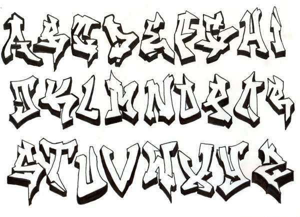 graffiti alphabet wildstyle a z 3d