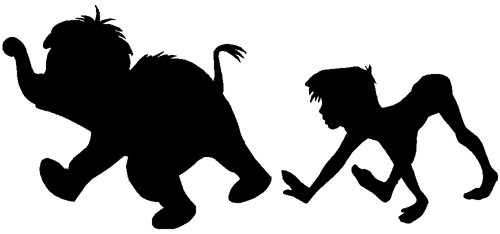 The Jungle Book silhouette - junior and mowgli | Silhouettes 