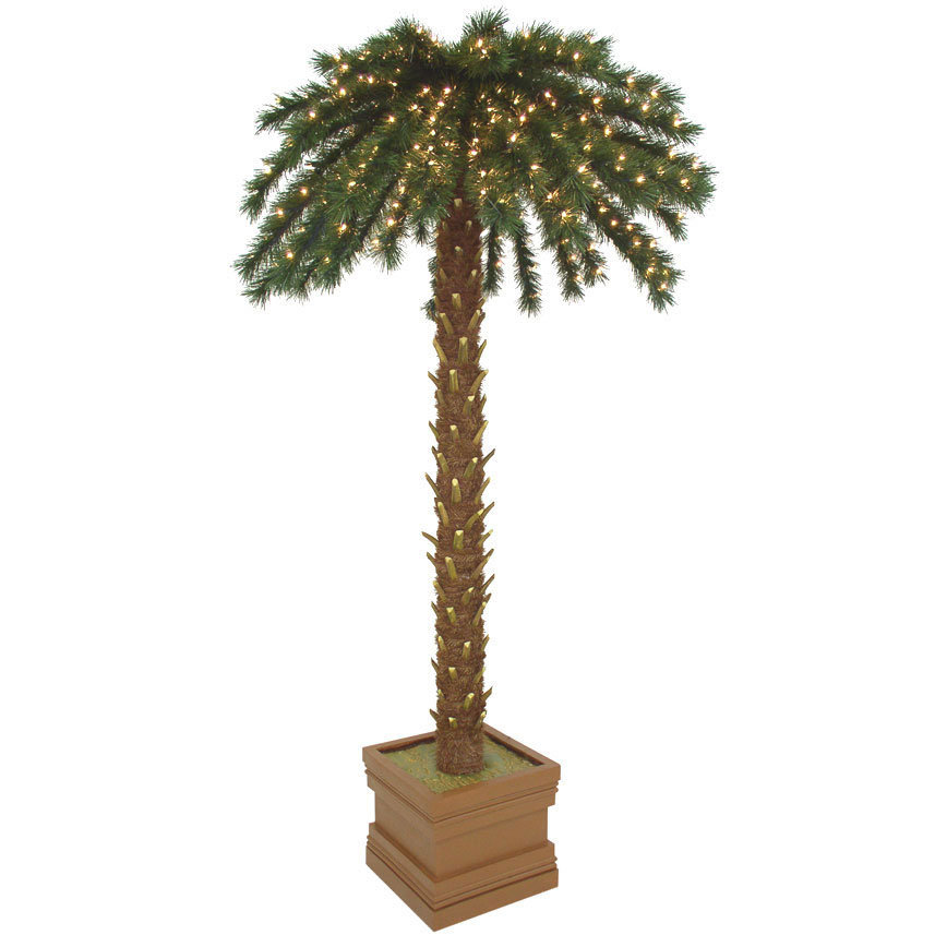 Empire Pine Lighted Palm Tree with Green Canopy | Yard Envy