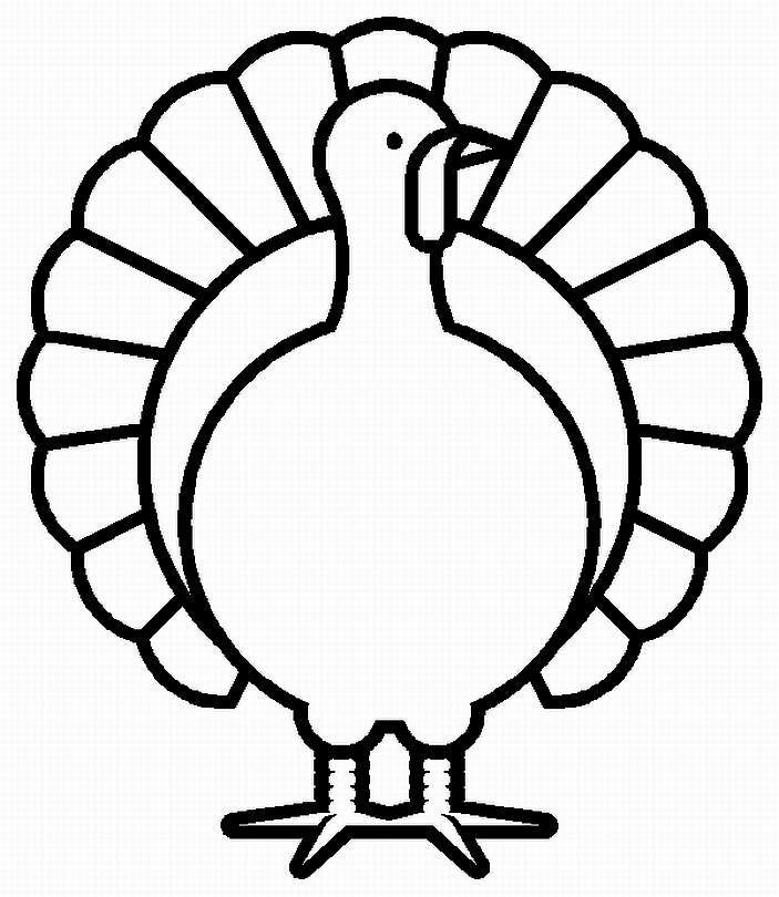 Happy Thanksgiving Day Turkey Coloring Picture