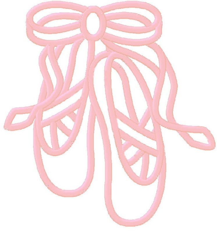 Ballet Slippers Applique Machine Embroidery Design In 4 Sizes | Shoply