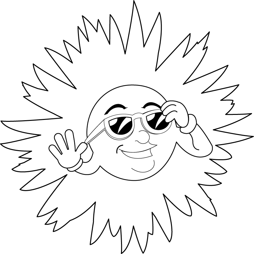 Free Clip-Art: Science � Weather � Sun with Sunglasses (