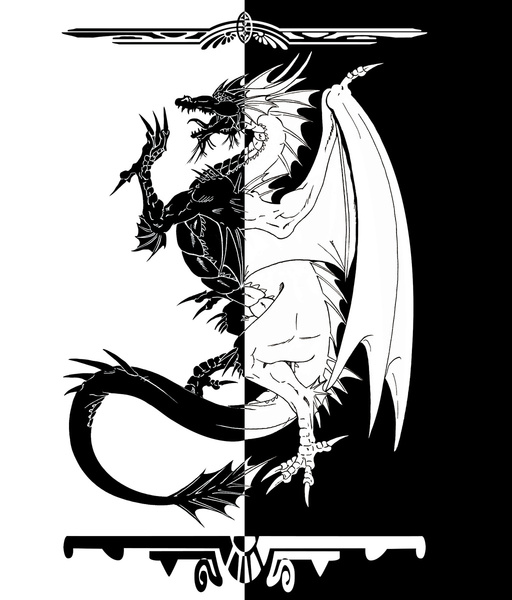 Black and White Dragon Art Print by Ameban | Society6