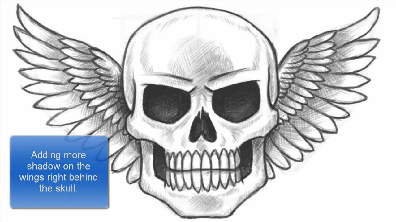 How to Draw a Skull with Wings (Part 1 of 2) - YouTube