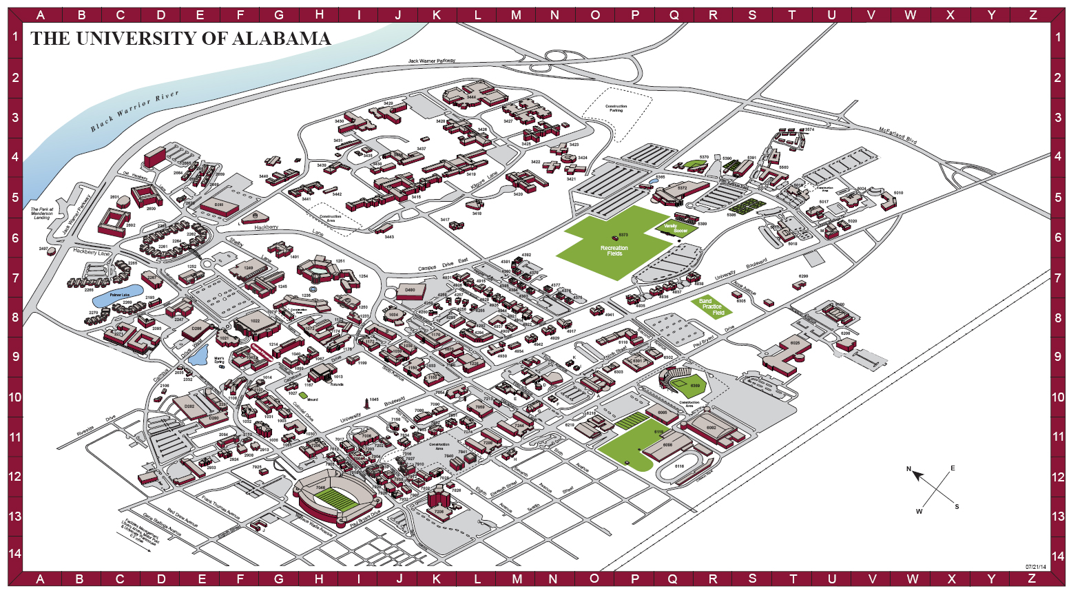 University Of Alabama Campus Map University Of Alabama Map - Clip Art Library