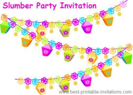 Printable Slumber Party Invitations