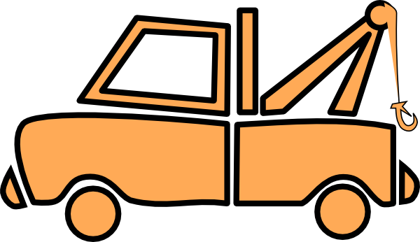 Orange Tow Truck clip art - vector clip art online, royalty free 